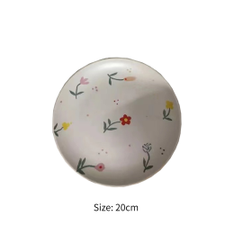 Ins Matte Hand Painted Floral Fruit Dessert Plate