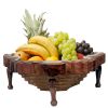 Wooden Handmade Collapsible Foldable Fruit Basket Serving Bowls with Foldable Design;  Food Server Display bowl for Appetizer;  Condiments;  Nuts & Ca