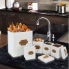 MegaChef Kitchen Food Storage and Organization 5 Piece Canister Set in White