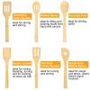 6Pcs Cooking Utensil Bamboo Wooden Spoons Spatula Kitchen Cooking Tools