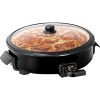 Brentwood SK-67BK 12-Inch Round Non-Stick Electric Skillet with Vented Glass Lid, Black