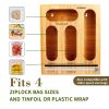 Ziplock Bag Organizer for Drawer; Bamboo Baggie Organizer; Plastic Wrap Dispenser ; Storage Bag Organizer Suitable Gallon; Quart; Sandwich&Snack Bag;