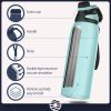 Healter 20oz Leakproof Free Drinking Water Bottle with Spout Lid for;  600ml Stainless Steel Sports Water Bottle for Fitness;  Gym and Outdoor Sports